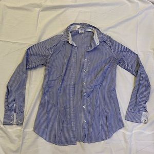 Stripped Blue and White Van Houssein Button Up size XS